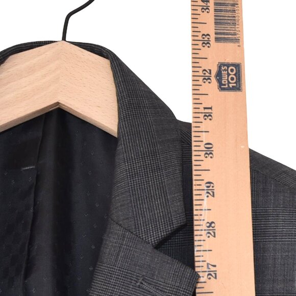 Express Producer Blazer 42R 94% Wool Charcoal Gray Modern Business Minimalist - Picture 6 of 8